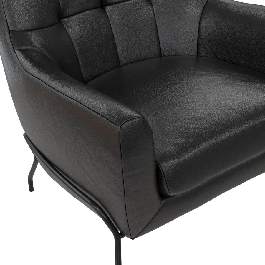 Brayden Accent Black Faux Leather Chair